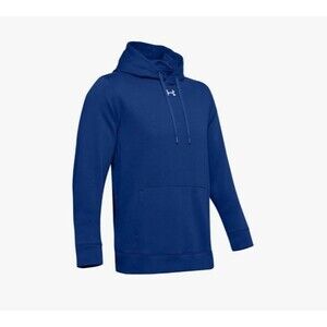 Men's Under Armour Hustle Fleece Loose Hoodie Royal Blue Large